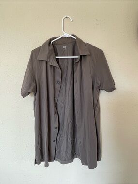 Uniqlo Men's Short-Sleeve Button Shirt Jacket - Taupe Brown